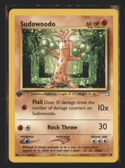 Pokemon Neo Genesis Sudowoodo #077/111 WOTC Common,1st Edition - Image 1