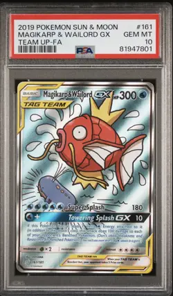 Pokemon Magikarp & Wailord GX 161/181 PSA 10 GEM MT Team Up FA Holo 2019 Alt Art - Image 1