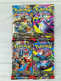Pokemon TCG Mega Evolution Booster Packs Full Art Set Of 4 New And Sealed - Image 1
