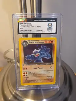 CGC World Record Dark Machamp Team Rocket 1st Edition 10/82 Holo Pokemon Card - Image 1