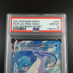 PSA 10 Ice Ryder Calyrex Vmax 203/198 Pokemon Chilling Reign Holo Card - Image 2