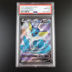 PSA 10 Vaporeon V 172/203 Pokemon Evolving Skies Full Art Graded Card - Image 1