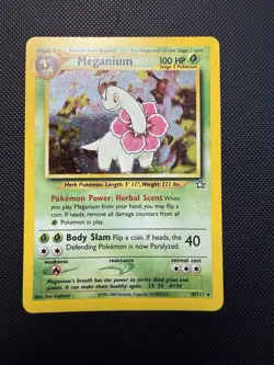 Meganium 10/111 Holo Unlimited Neo Genesis Pokemon Card LP - Image 1