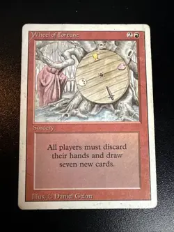 Magic the Gathering Wheel of Fortune Revised Card Heavy Play - Image 2