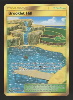 Brooklet Hill SV88/SV94 Pokemon Hidden Fates Trainer Stadium Holo Full Art Card - Image 1