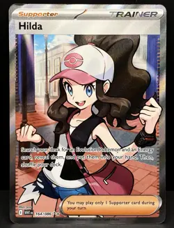 Pokemon TCG Hilda 164/086 White Flare Full Art Holo Rare Trainer Card *READ - Image 1