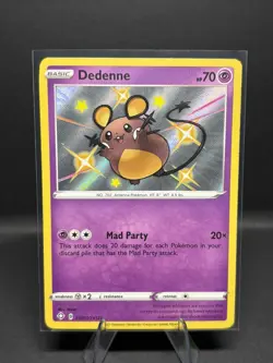 Pokemon Dedenne SV051/SV122 Shining Fates: Shiny Vault Holo Foil LP - Image 1