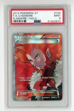 Lysandre 104/106 XY Flashfire Ultra Rare Full Art Holo Pokemon - PSA 9 MINT! - Image 1