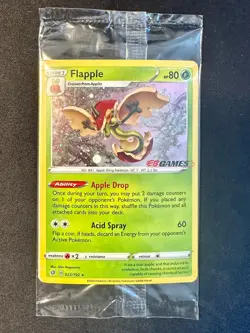 Flapple 022/192 2020 EB Games Exclusive Pokemon Card Promo Cosmos Holo SEALED Nm - Image 1