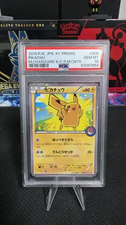PSA 10 Pikachu 206/XY-P Pokemon XY Promo Japanese 2016 M.Charizard X/Y P.M.Cntr - Image 1