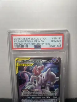 Mewtwo & Mew GX PSA 10 SM191 Full Art - 2019 Pokemon SM Black Star Promo - Image 2