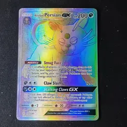 Pokemon TCG Alolan Persian GX 257/236 Cosmic Eclipse Secret Rare LP+ - Image 1