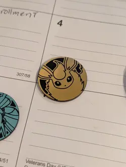 Pokemon Gold Flareon Mini Coin From 151 Chinese *Free Shipping* - Image 1