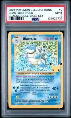 Blastoise Holo 2 Celebrations Classic Collection Pokemon PSA 9 *737 - Image 1