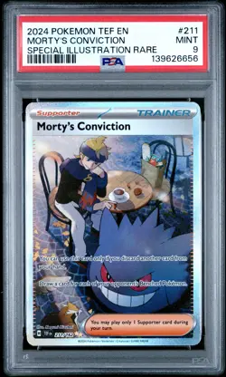 Morty's Conviction 211/162 Special Illustration Rare Pokemon PSA 9 *656 - Image 1