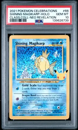 Shining Magikarp Holo 66 Celebrations Classic Collection Pokemon PSA 10 *739 - Image 1
