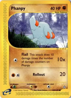 Phanpy 100/147 - Aquapolis - Pokemon - NM - Image 1