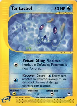 Tentacool 113/147 - Aquapolis - Pokemon - NM - Image 1