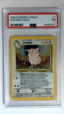 Pokemon Clefable Jungle Holo 1/64 PSA 7 - Image 1