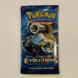 EMPTY Pokemon XY Evolutions Booster Pack Blastoise Pack Art - Image 1