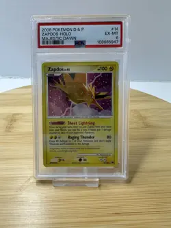 PSA 6 EX-MT Pokemon Zapdos Majestic Dawn Holo #14 2008 - Image 1