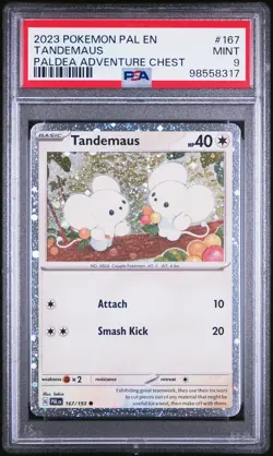 PokeMon TCG Tandemaus #167 Paldea Adventure Chest PSA 9 - Image 1
