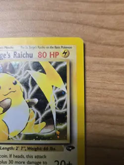 Lt. Surge's Raichu 11/132 Holo Rare Gym Challenge Pokemon Card - Image 4