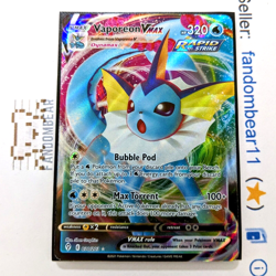 VAPOREON VMAX ULTRA RARE card 030/203 SWSH Evolving Skies 2021 Pokemon NM/LP - Image 1