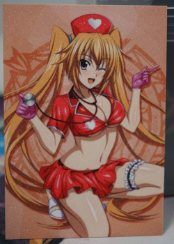 Irina Shidou Nurse High School DxD Sexy Waifu Textured Custom Card - Image 1