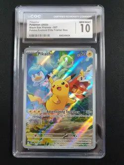 Pikachu 027 Sv: Scarlet & Violet Promo Cards Holo CGC 10 - Image 1