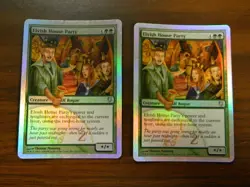MTG FOIL Unhinged Elvish House Party x2 Green Uncommon Unplayed Excellent - NM - Image 1
