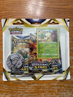 Pokemon TCG Sword & Shield Brilliant Stars 3 Pack Blister Leafeon Brand New - Image 1