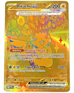 Pokemon Prismatic Evolutions - Pikachu ex - Gold Hyper Rare NM+/MINT - 179/131 - Image 1