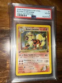 Pokemon Arcanine Holo 1st Edition Blaine's Gym Challenge PSA 4 - Image 1