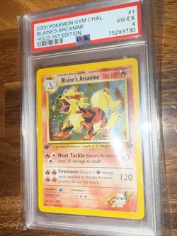 Pokemon Arcanine Holo 1st Edition Blaine's Gym Challenge PSA 4 - Image 3
