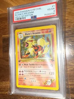 Pokemon Arcanine Holo 1st Edition Blaine's Gym Challenge PSA 4 - Image 4