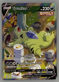2021 Pokemon TCG English 155/163 Tyranitar V Full Art Holo Rare Alternate BJLZH - Image 1