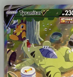 2021 Pokemon TCG English 155/163 Tyranitar V Full Art Holo Rare Alternate BJLZH - Image 2