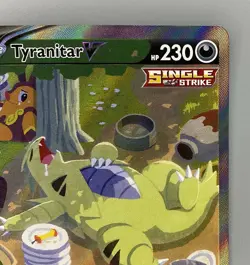 2021 Pokemon TCG English 155/163 Tyranitar V Full Art Holo Rare Alternate BJLZH - Image 3