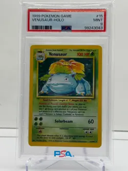 1999 Pokemon Game Base Set VENUSAUR Holo 15/102 PSA 9 - Image 1