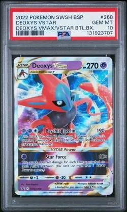 2022 POKEMON SWSH BLACK STAR PROMO #268 DEOXYS VSTAR PSA 10 - Image 1