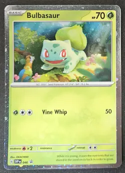 SWIRL Bulbasaur SVP046 Black Star Promos Cosmos Holo Starter Pokemon 2023 NM A - Image 1