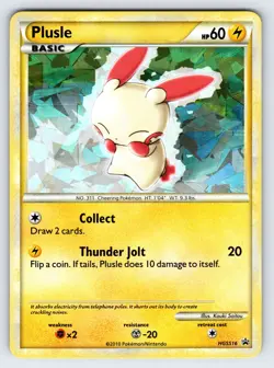 Plusle HGSS16 Black Star Promo Pokemon Card TCG Cracked Ice Holo Rare - Lp/Vlp - Image 1