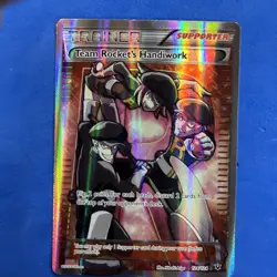Team Rocket's Handiwork 124/124 Pokemon Card TCG Full Art Holo Rare Trainer - Image 1