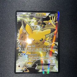 Pokemon TCG Pikachu EX XY124 Black Star Promo Card LP+ - Image 1