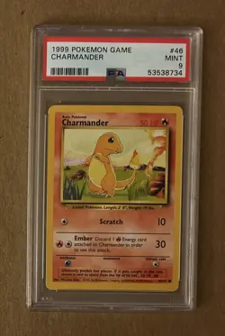 1999 Pokemon Charmander Game Card #46 PSA 9 - Image 1
