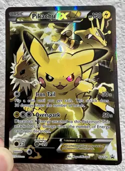 Pokemon Pikachu EX XY124 Full Art Holo Black Star Promo Card 2016 - Image 1