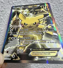 Pokemon Pikachu EX XY124 Full Art Holo Black Star Promo Card 2016 - Image 2