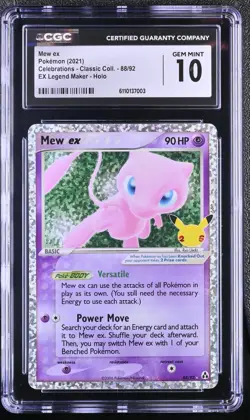 (PSA) CGC 10 Mew ex Celebrations 25th Holo Pokemon Card #88 Gem Mint - Image 1