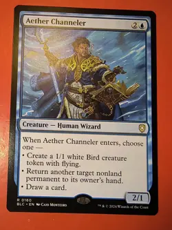 MTG, MAGIC, AETHER CHANNELER, 0160, BLC, REGULAR, RARE, NM - Image 1